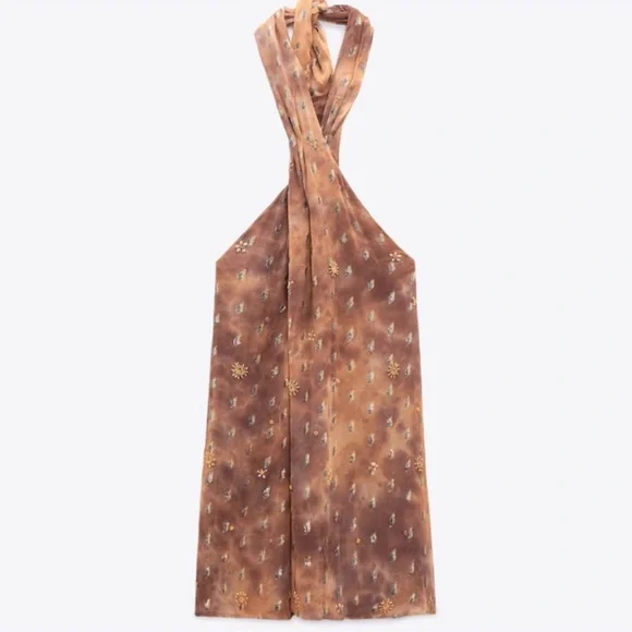 Ara Mauve and Gold Patterned Dress - Picture 9 of 10